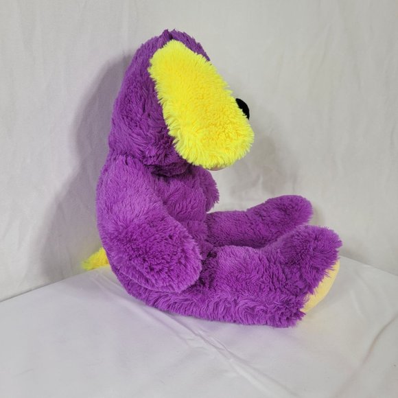 Kellytoy Purple Dog Plush With Yellow Ears 18" Toy - Picture 5 of 9
